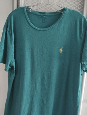 Polo by Ralph Lauren Teal Crewneck Short-Sleeve Shirt with Yellow Pony